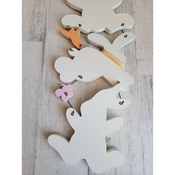 Easter Bunny flower rabbit hanging butterfly sign wall decor - Picture 7 of 8